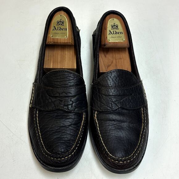 EUC RARE Rancourt & Co. x Bill\'s Khakis Bison Penny Loafer Moc Maine USA 11 D main image 9